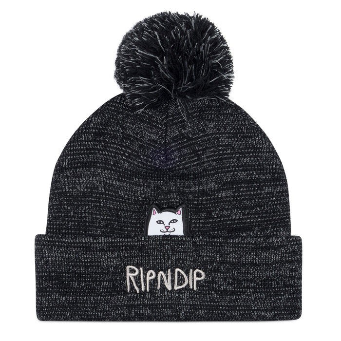 RIPNDIP Lord Nermal Pom Beanie (Black/Charcoal)