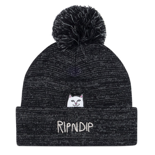 RIPNDIP Lord Nermal Pom Beanie (Black/Charcoal)