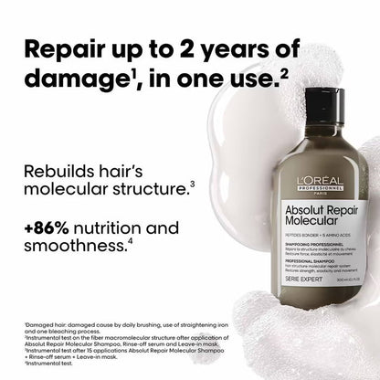 LOREAL PROFESSIONNEL Absolut Repair Molecular Sulfate-Free Shampoo 300ml & Mask 250ml