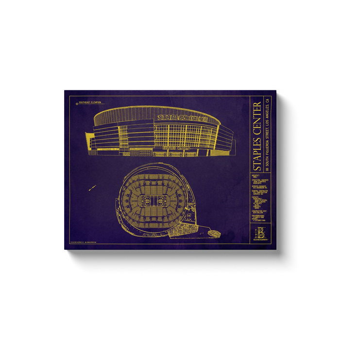 Los Angeles Lakers - Staples Center - Team Colors - 18x24" Canvas