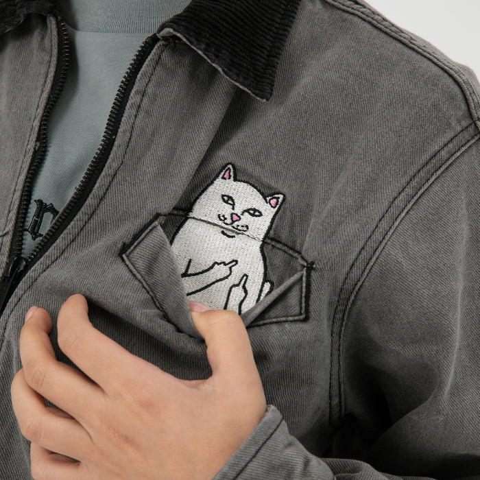 RIPNDIP Los Feliz Denim Work Jacket (Charcoal Stone Wash)