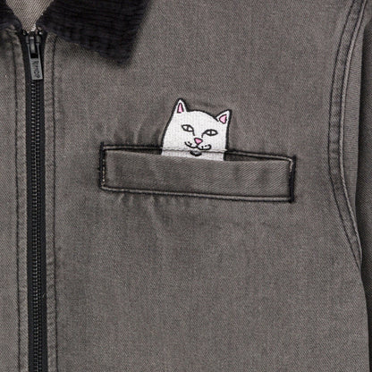 RIPNDIP Los Feliz Denim Work Jacket (Charcoal Stone Wash)