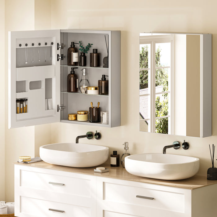 LUVODI 20x28" Bathroom Mirror Cabinet w/ Door Storage & Adjustable Shelves