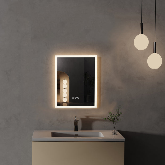 LUVODI 40x50cm Vertical Rectangular Bathroom Mirror with Anti-Fog 3 Lighting Modes Memory Function