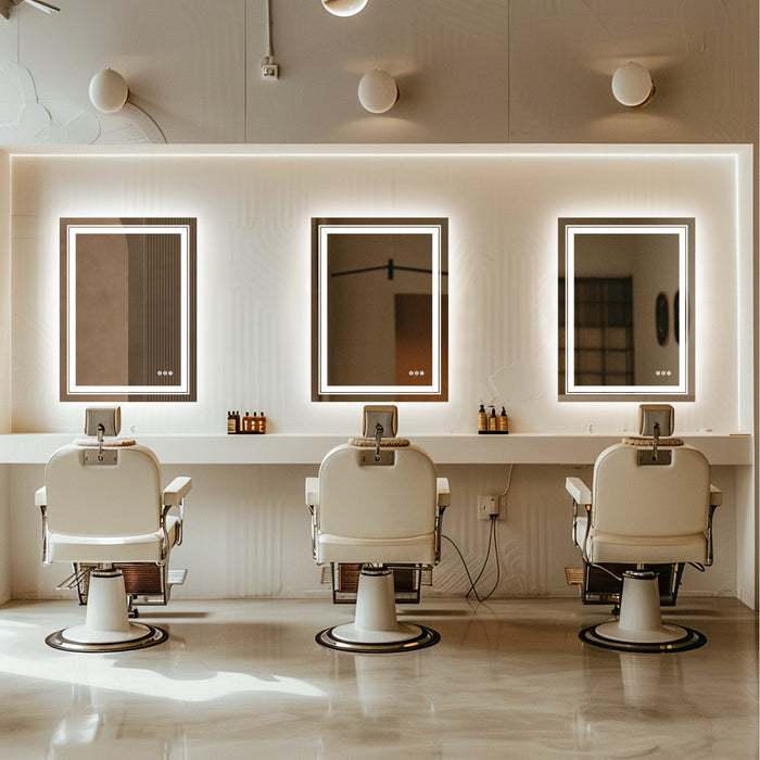 LUVODI Rectangular LED Bathroom Mirror Backlit + Front Lighted, Defogging
