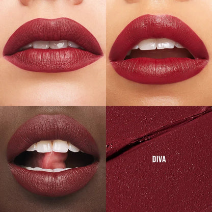 MAC Cosmetics M·A·Cximal Silky Matte 12HR Wear Lipstick in sleek black packaging, showcasing the lipstick bullet with a matte finish.