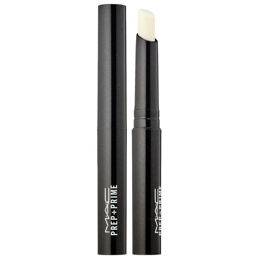 M.A.C Prep + Prime Lip primer for smooth lipstick application, shown in sleek packaging with applicator brush.