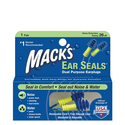 Macks Ear Seals Earplugs | Waterproof & Noise Blocking | NRR 27