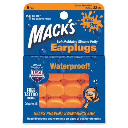 Macks Pillow Soft Silicone Earplugs | Kids | Waterproof | NRR 22