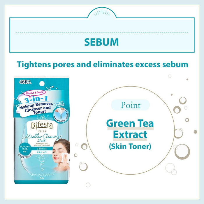 Mandom Bifesta Micellar Cleansing Sheet Sebum