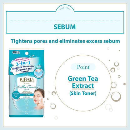 Mandom Bifesta Micellar Cleansing Sheet Sebum