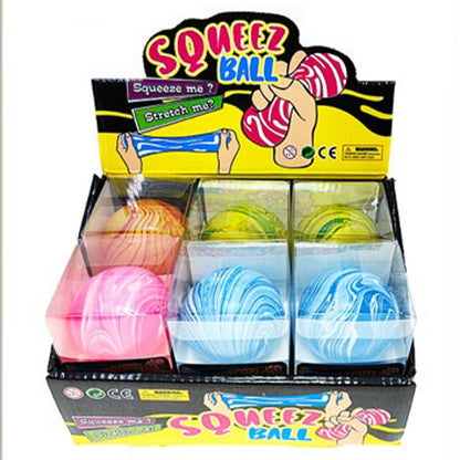 Marbled Round Shaped Maltose Squishy Toy: ASSORTED COLOR