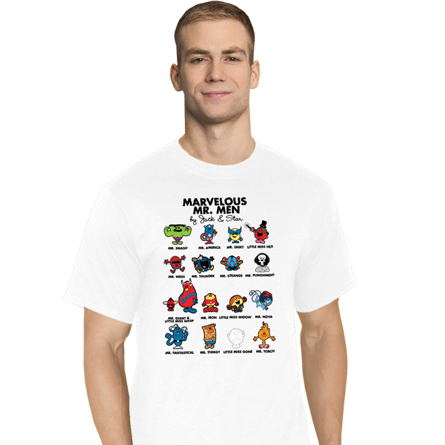 Daily_Deal_Shirts T-Shirts, Tall / Large / White Marvelous Mr. Men