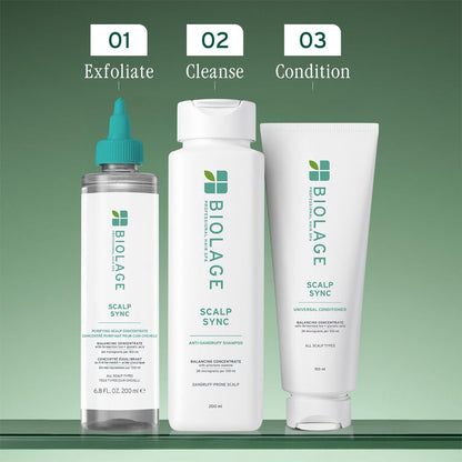 Matrix Biolage Scalp Sync Anti-Dandruff Shampoo Conditioner Concentrate combo