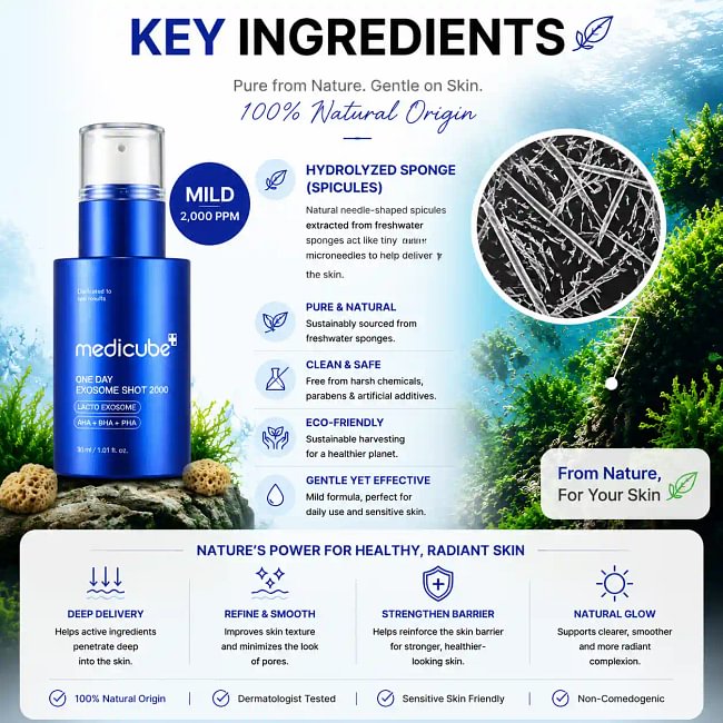 [medicube] Zero Exosome Spicule Shot Serum Skincare Aha Ampoule