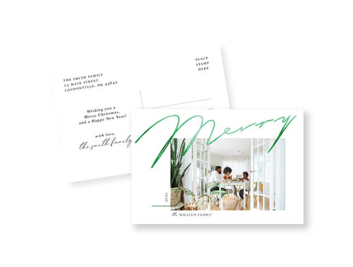 Merry Green Postcard