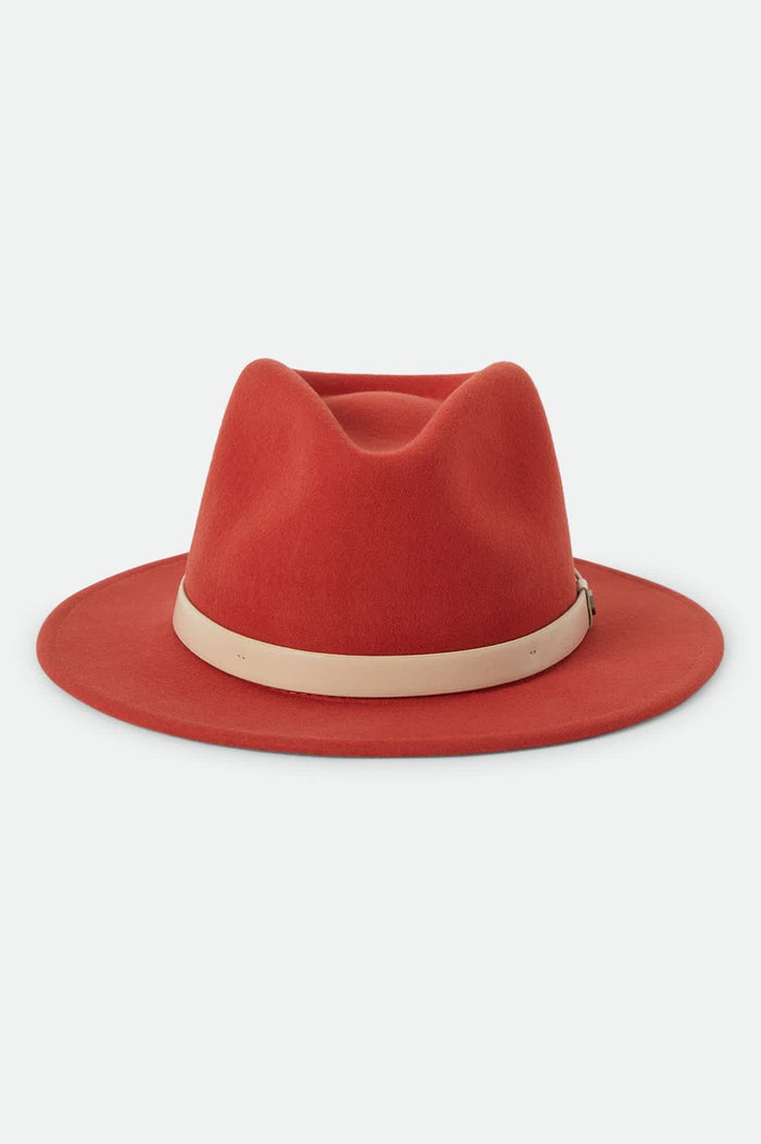 Unisex Messer Fedora in the color Red Earth/Wax Paper - Additional Laydown image