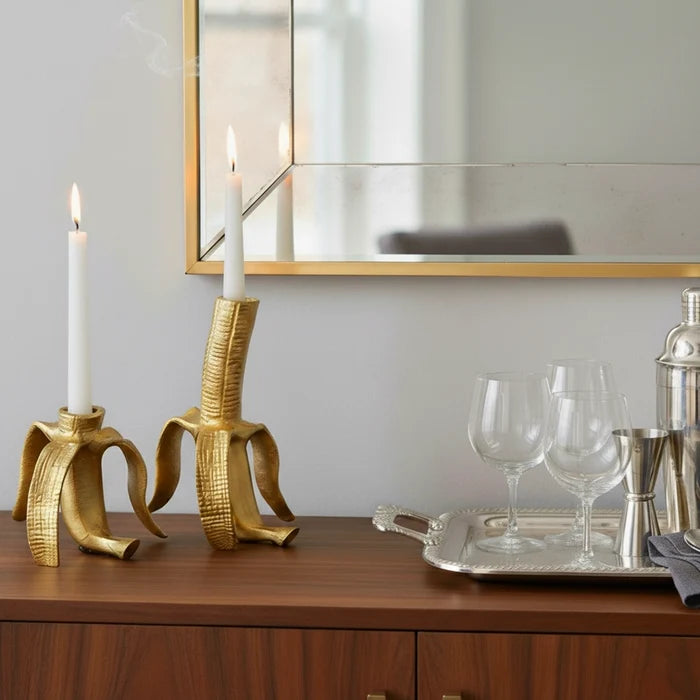 Metal Banana Taper Candle Holder