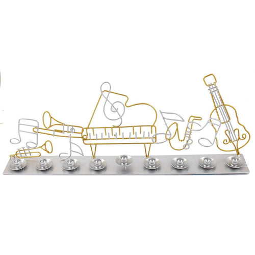 Metal Musical Menorah - Candlestock.com