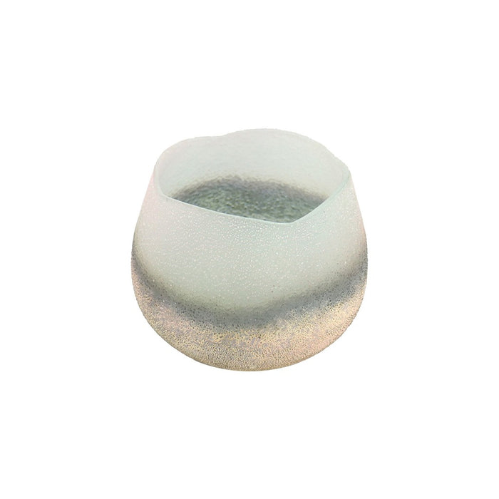 Decorative tea light candle holder with pink and grey ombre design. - Candlestock.com