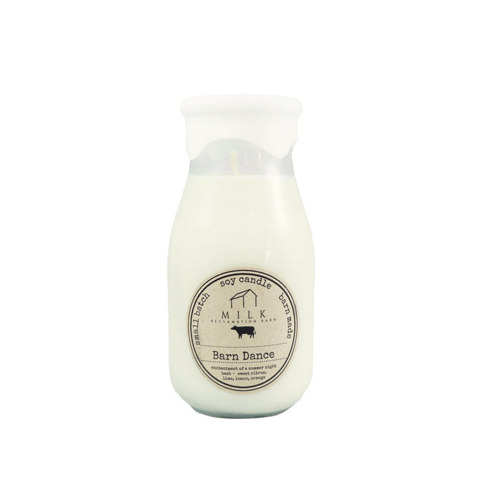 Barn Dance Soy Wax Scented Reclaimed Milk Jar Candles - Candlestock.com
