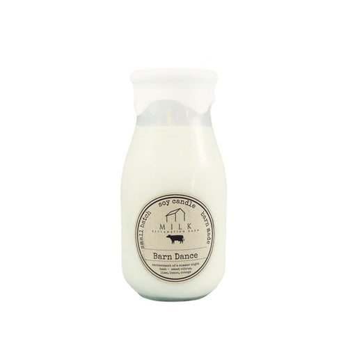 Barn Dance Soy Wax Scented Reclaimed Milk Jar Candles - Candlestock.com