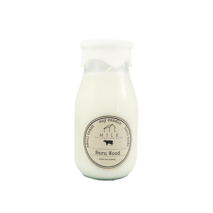 Barn Wood Scented Milk Jar Candle - Candlestock.com