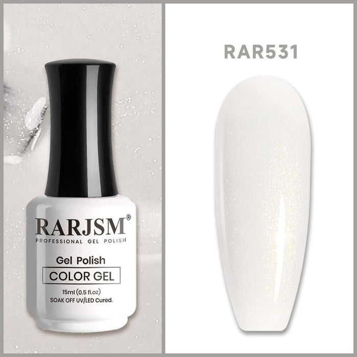 RARJSM ® Milky White Shimmer Gel Nail Polish 15ml #531