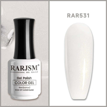 RARJSM ® Milky White Shimmer Gel Nail Polish 15ml #531