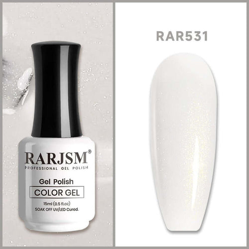 RARJSM ® Milky White Shimmer Gel Nail Polish 15ml #531