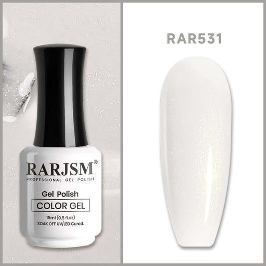 RARJSM ® Milky White Shimmer Gel Nail Polish 15ml #531