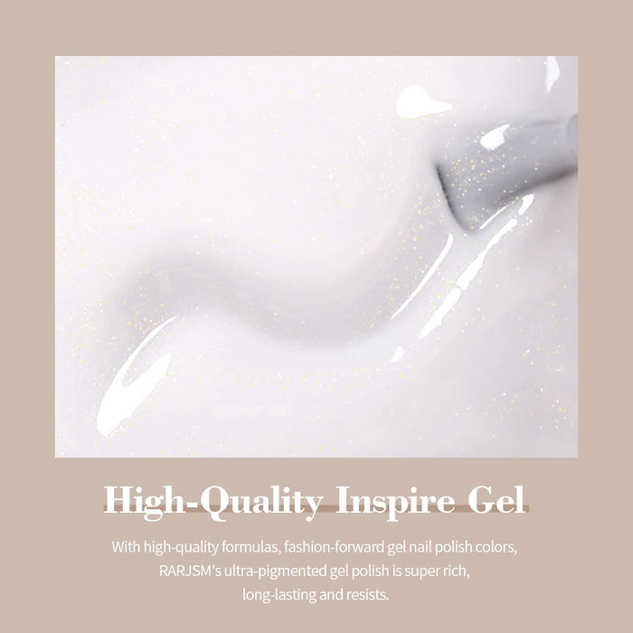 RARJSM ® Milky White Shimmer Gel Nail Polish 15ml #531