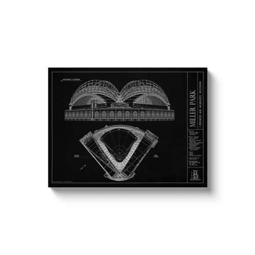 Miller Park 18x24" Canvas Wrap - Black