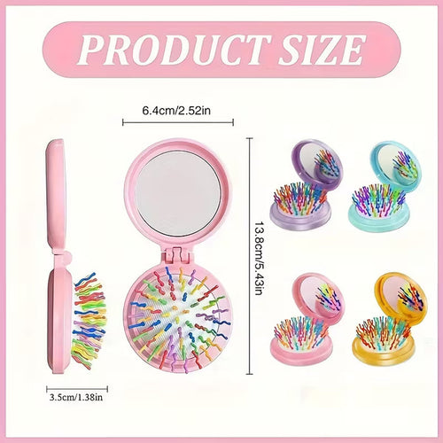 Mini Folding Mirror Brush