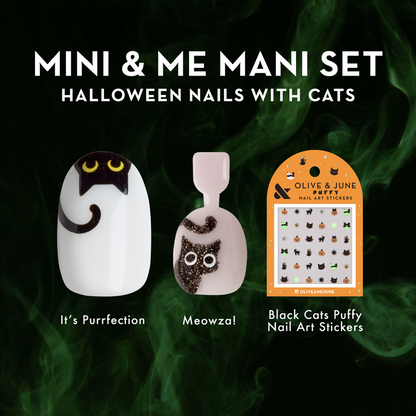Mini & Me Mani Set - Halloween Nails with Cats