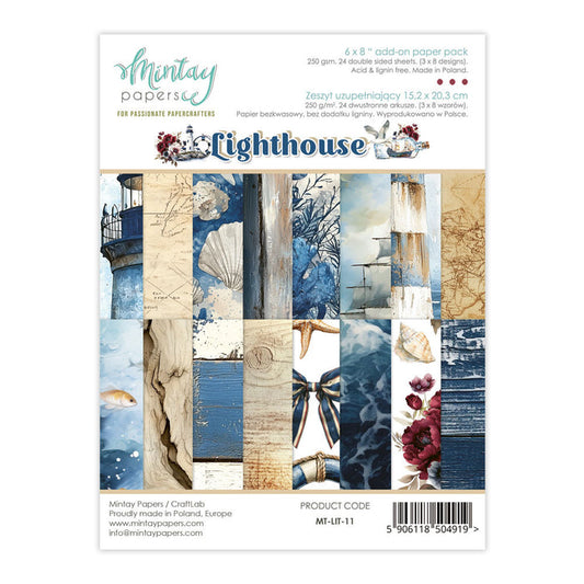 Mintay - 6X8 Add-on Paper Pad - Lighthouse. Available at Embellish Away located in Bowmanville Ontario Canada.