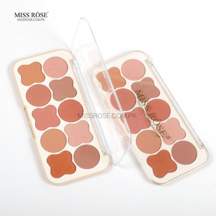 Miss Rose 10-Colors Clover Blusher Palette - Miss Rose Com Pk