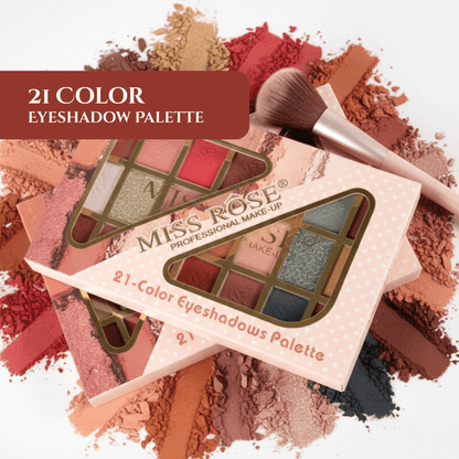 Miss Rose 21-shade eyeshadow palette Pakistan — matte shimmer metallic