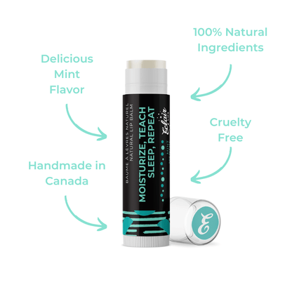 Eclair lip balm with mint flavor, handmade in Canada.