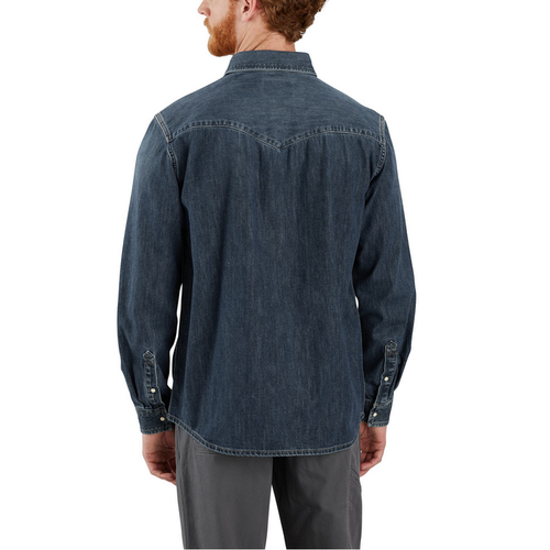 Montana Relaxed Fit Midweight Denim Long-Sleeve Snap Front Shirt - HK3-Wyatt | Carhartt 106429