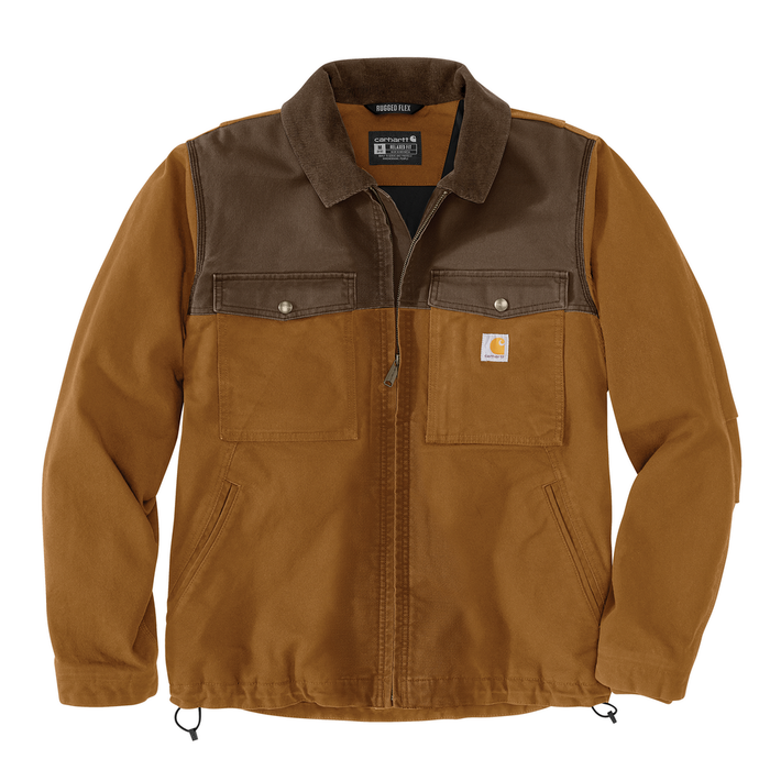 Montana Rugged Flex® Duck Relaxed Fit Insulated Jacket - B84-Carhartt Brown/Coffee | Carhartt 106432