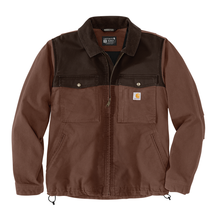 Montana Rugged Flex® Duck Relaxed Fit Insulated Jacket - B85-Mocha/Dark Brown | Carhartt 106432