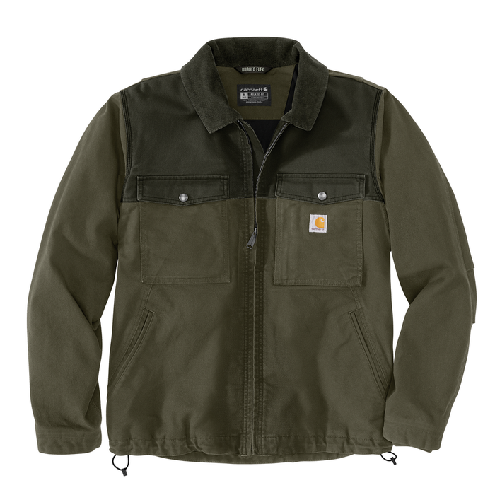 Montana Rugged Flex® Duck Relaxed Fit Insulated Jacket - GH9-Moss/Olive | Carhartt 106432