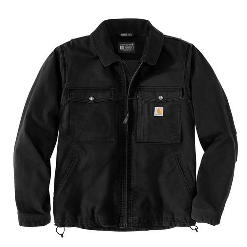 Montana Rugged Flex® Duck Relaxed Fit Insulated Jacket - N04-Black | Carhartt 106432