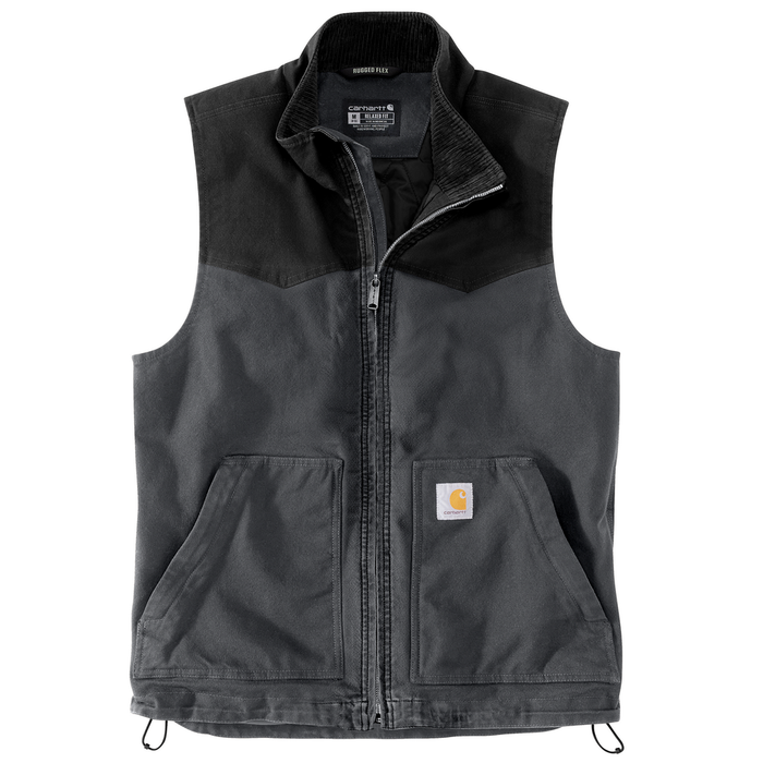 Montana Rugged Flex® Duck Relaxed Fit Vest - E86-Shadow/Black | Carhartt 106433