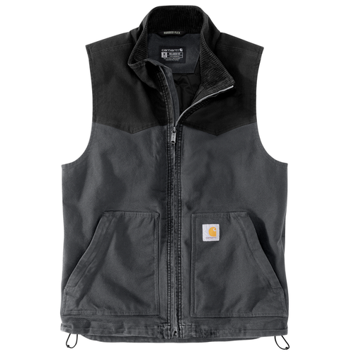 Montana Rugged Flex® Duck Relaxed Fit Vest - E86-Shadow/Black | Carhartt 106433
