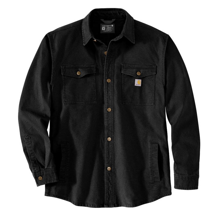 Montana Rugged Flex Loose Fit Heavyweight Duck Shirt Jac - N04-Black | Carhartt 106384