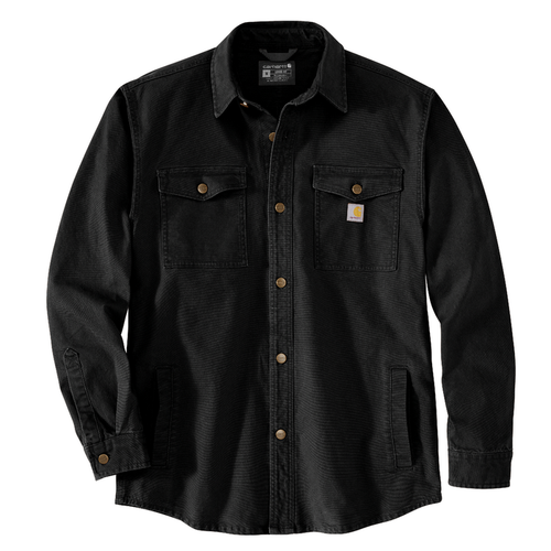 Montana Rugged Flex Loose Fit Heavyweight Duck Shirt Jac - N04-Black | Carhartt 106384