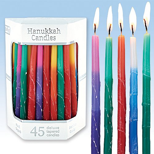 Multi Colored Hanukkah Candles