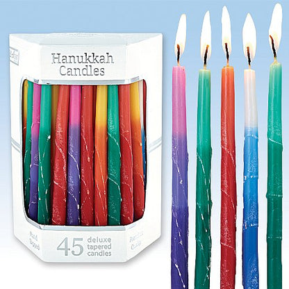 Multi Colored Hanukkah Candles